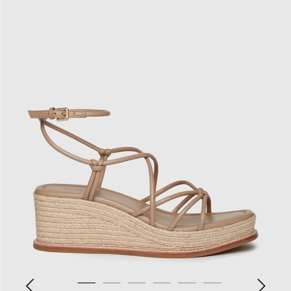 PAIGE Julia Strappy Tan Wedge Sandals